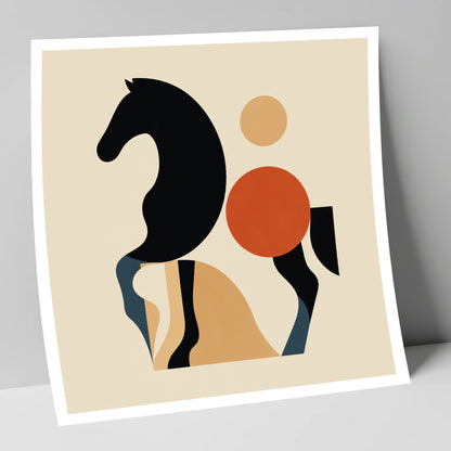 Mid-Century Equine Form horse portrait art print