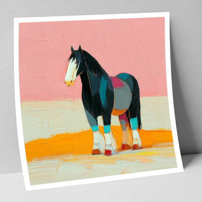 Vibrant Heavy Horse Profile working horse art print