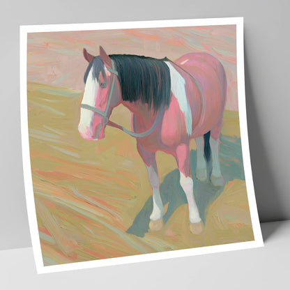 The Gentle Skewbald working horse art print