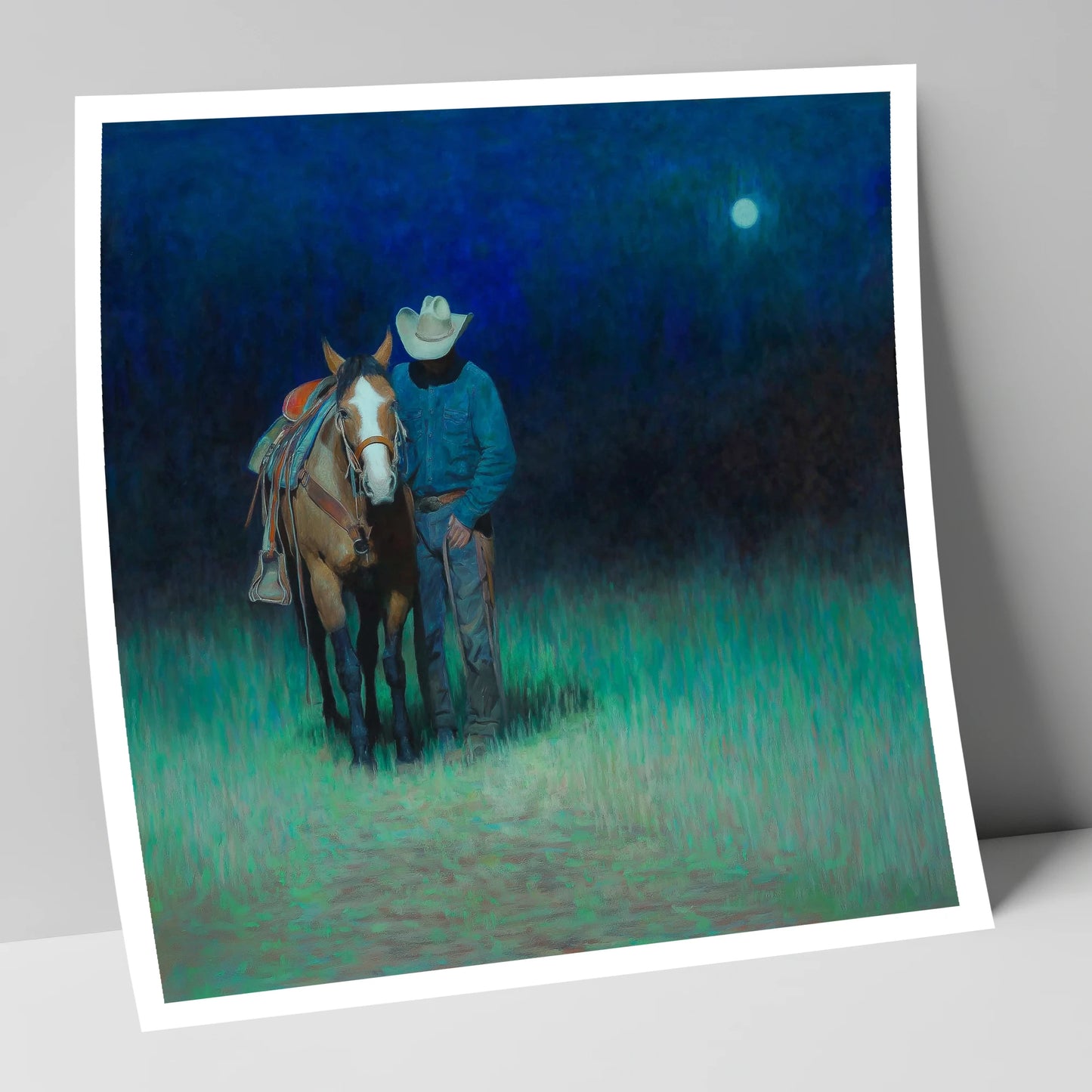 Under the Western Moon western horse art print