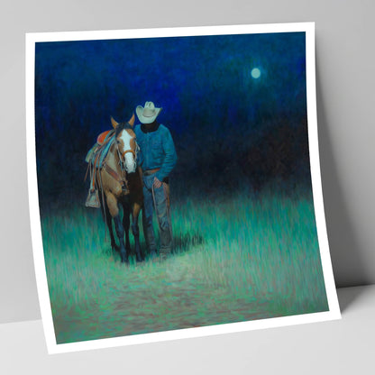 Under the Western Moon western horse art print