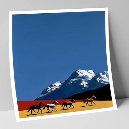 Gallop Beneath the Peaks horse landscape art print