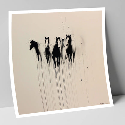 The Silent Herd wild horses art print