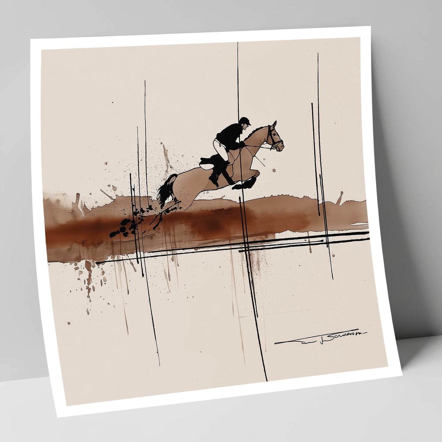 Dynamic Trajectory show jumping horse art print