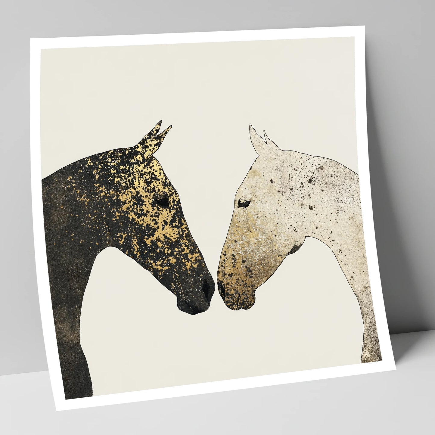 Gilded Encounter horse portrait art print