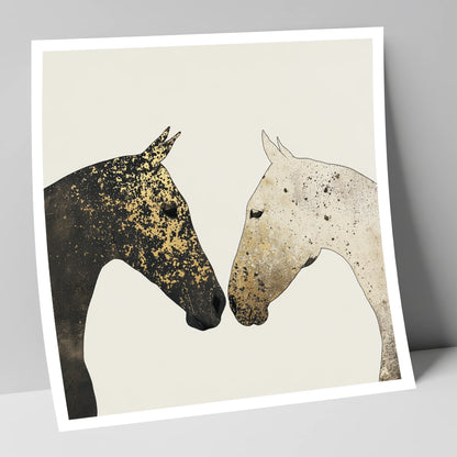 Gilded Encounter horse portrait art print