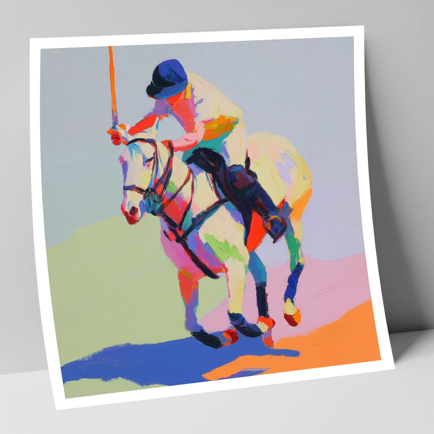 Vibrant Polo Drive polo horse art print
