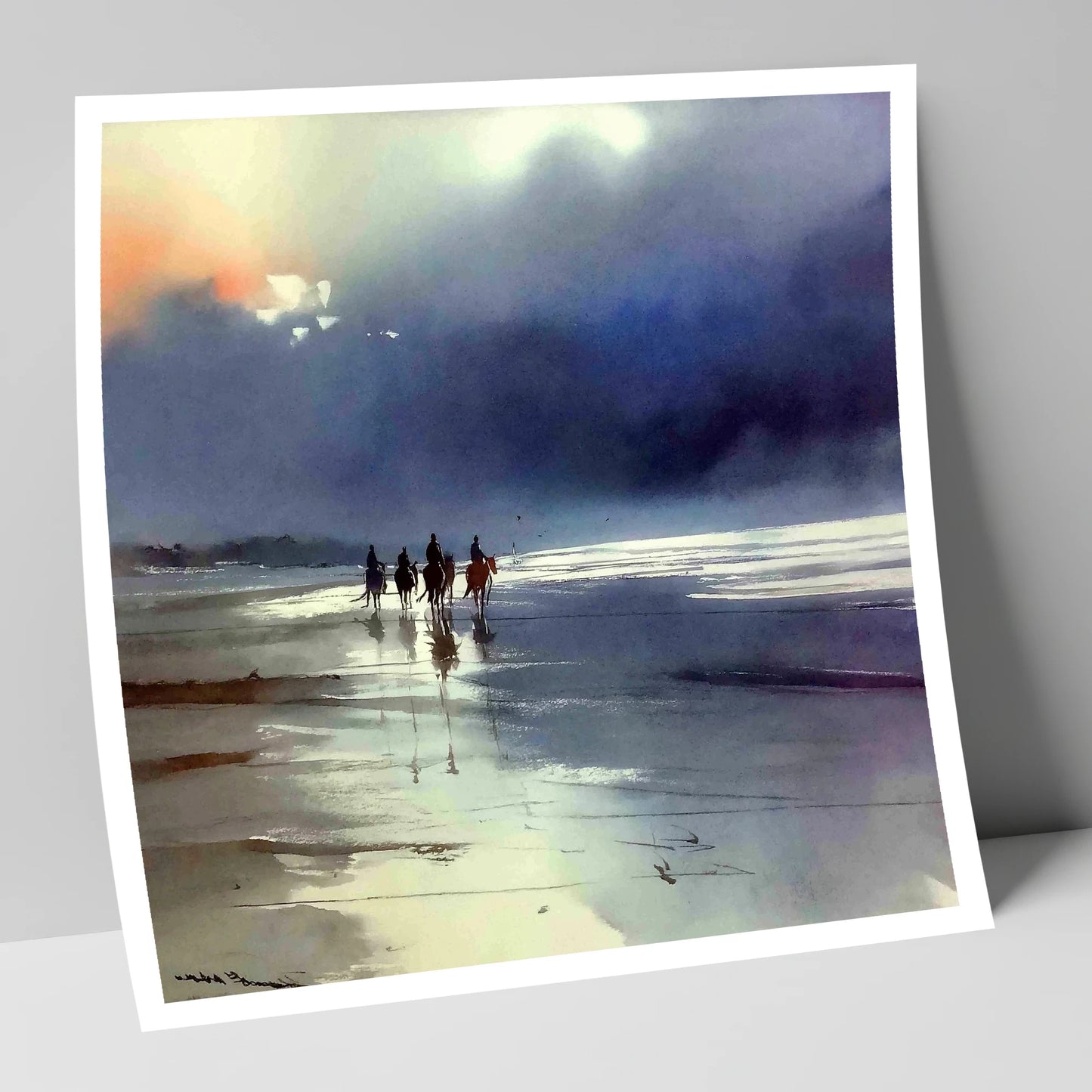 Storm Light Beach Hack horse landscape art print