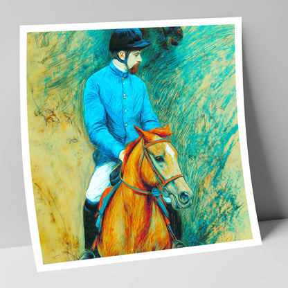 The Cerulean Jockey racing horse art print
