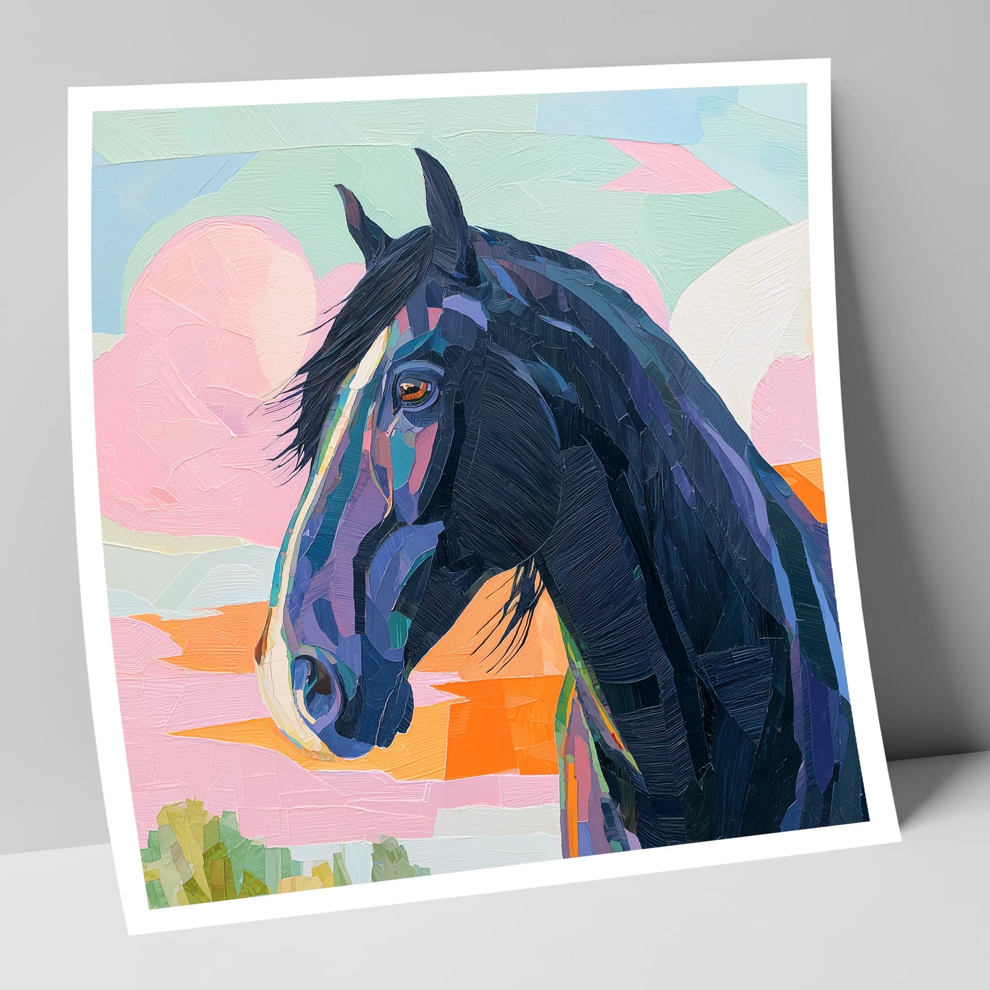 Vivid Midnight Profile horse breed art print