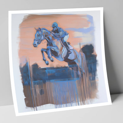 Cobalt Clearance show jumping horse art print
