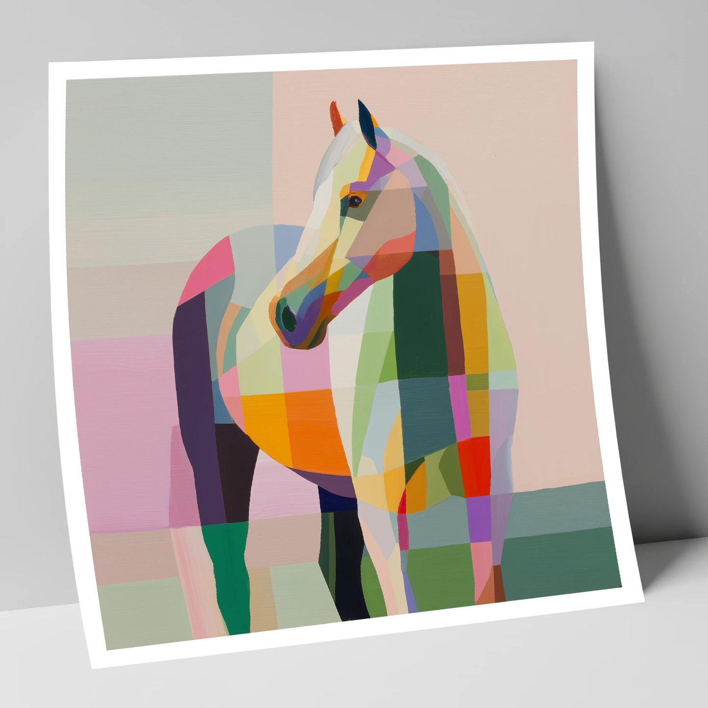 Vivid Equine Mosaic horse breed art print