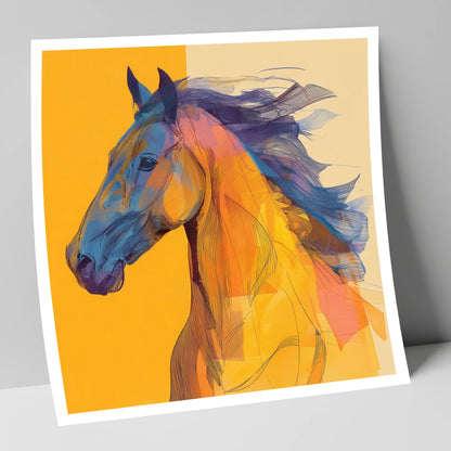 Vibrant Cobalt Equine horse breed art print