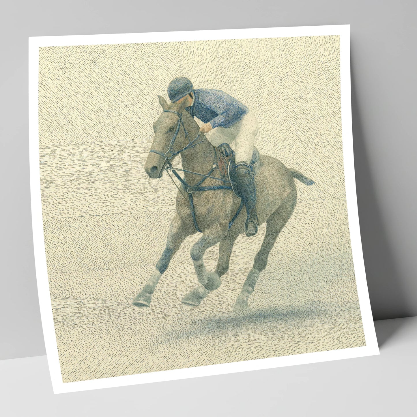 Chukka in Slate Blue polo horse art print