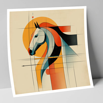 Structured Equine Harmony horse portrait art print