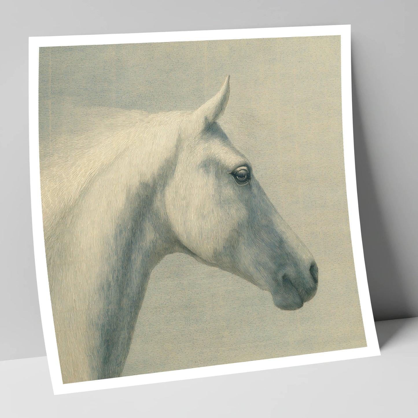 Classic Grey Profile horse breed art print