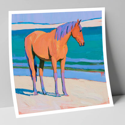 Vivid Coastal Equine horse landscape art print