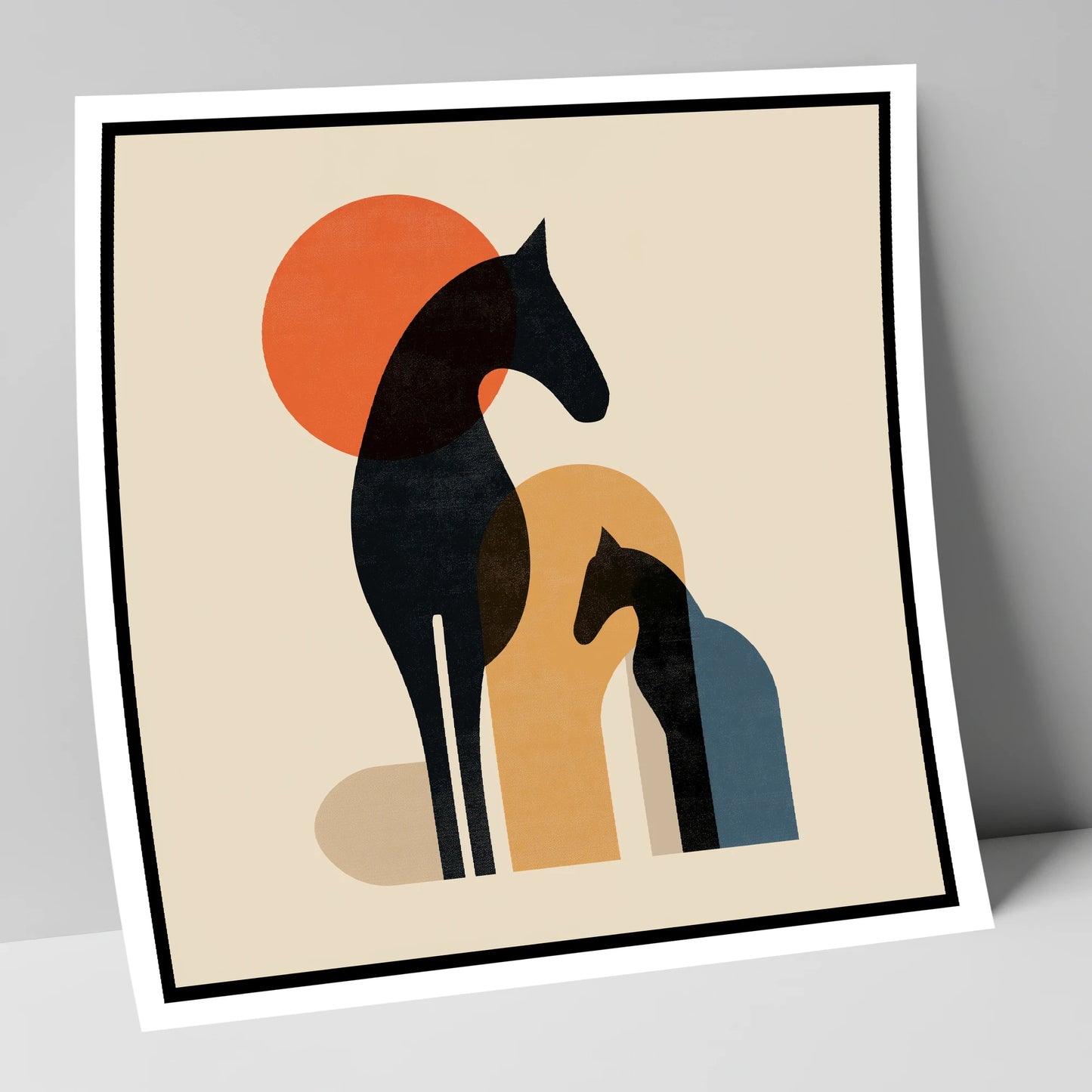 Geometric Equine Harmony horse & rider art print