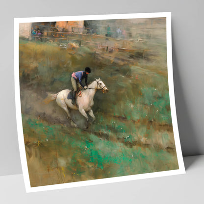 Through the Morning Mist racing horse art print