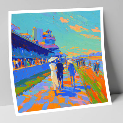 Vibrant Race Day Promenade racing horse art print