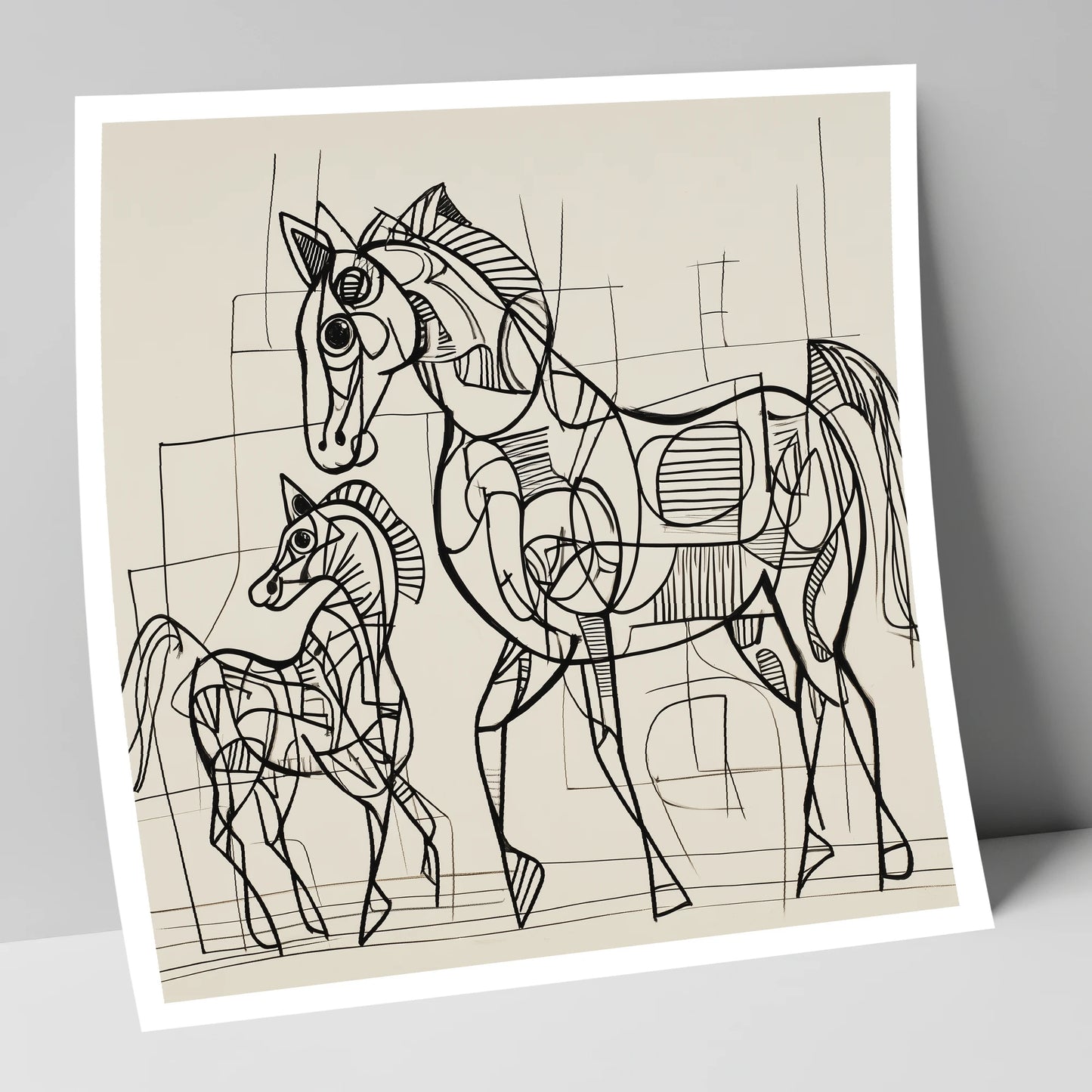 Linear Connection mare & foal art print