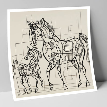 Linear Connection mare & foal art print
