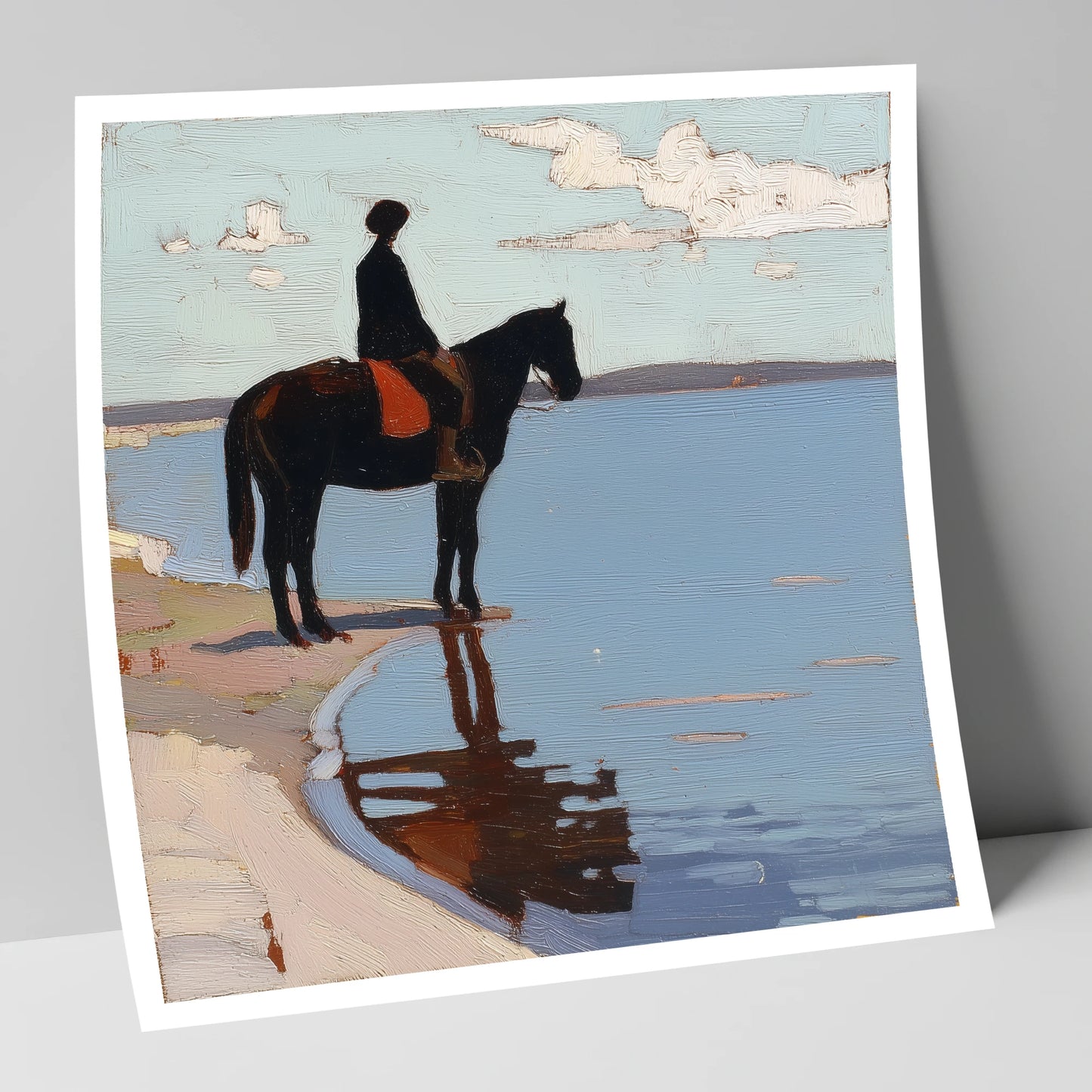 Stillness at the Shore beach horse art print