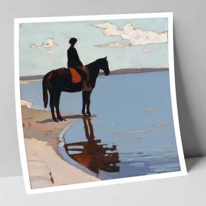 Stillness at the Shore beach horse art print