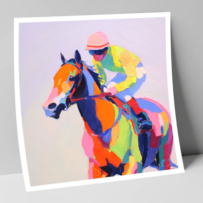 Technicolour Gallop racing horse art print