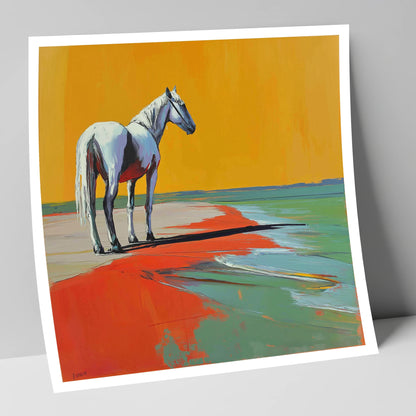 Amber Horizon horse landscape art print