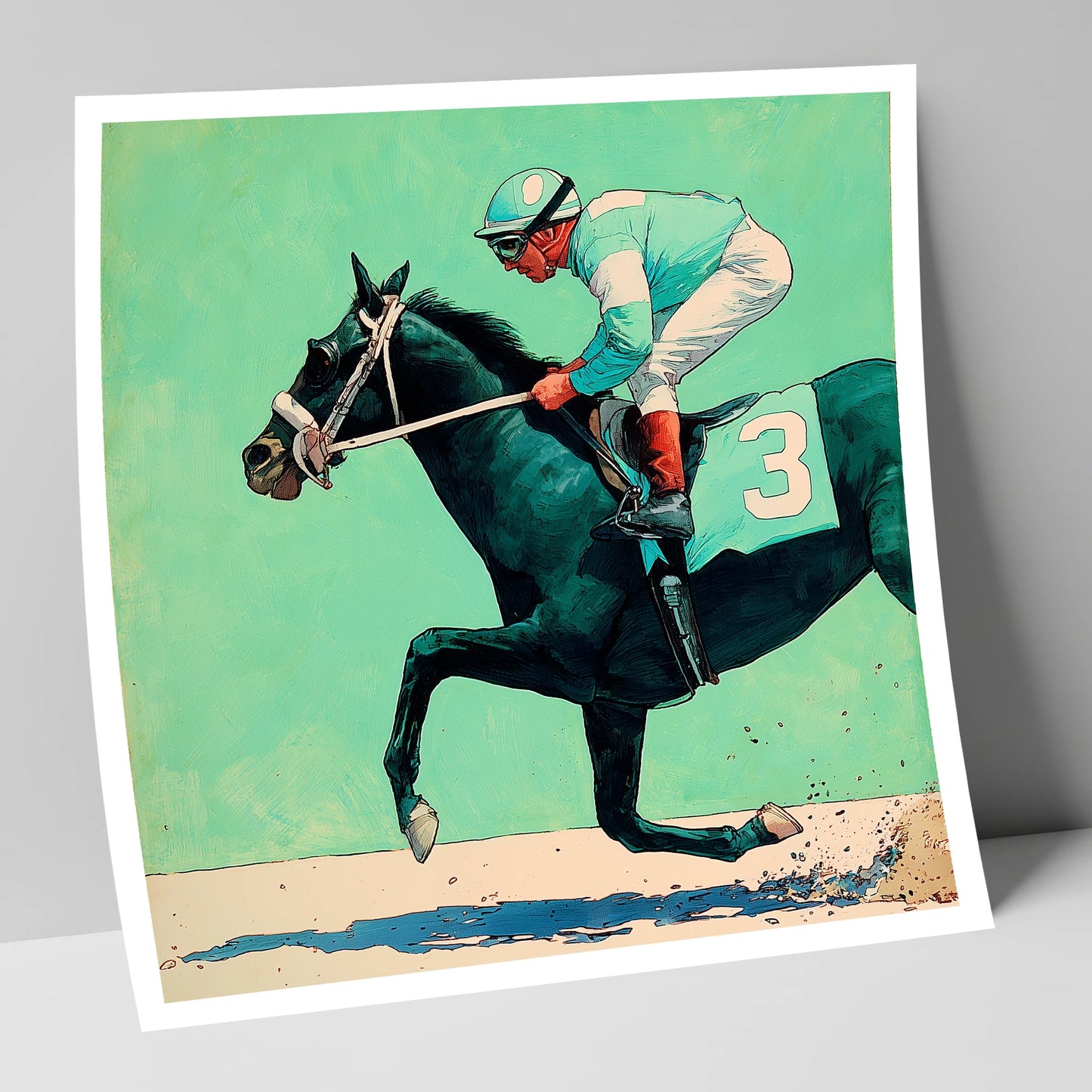 The Teal Flyer racing horse art print