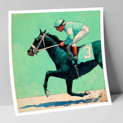 The Teal Flyer racing horse art print