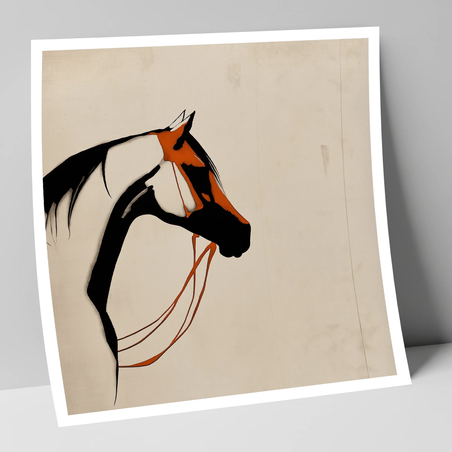 Rust and Ink Silhouette horse breed art print