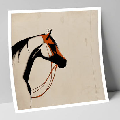 Rust and Ink Silhouette horse breed art print