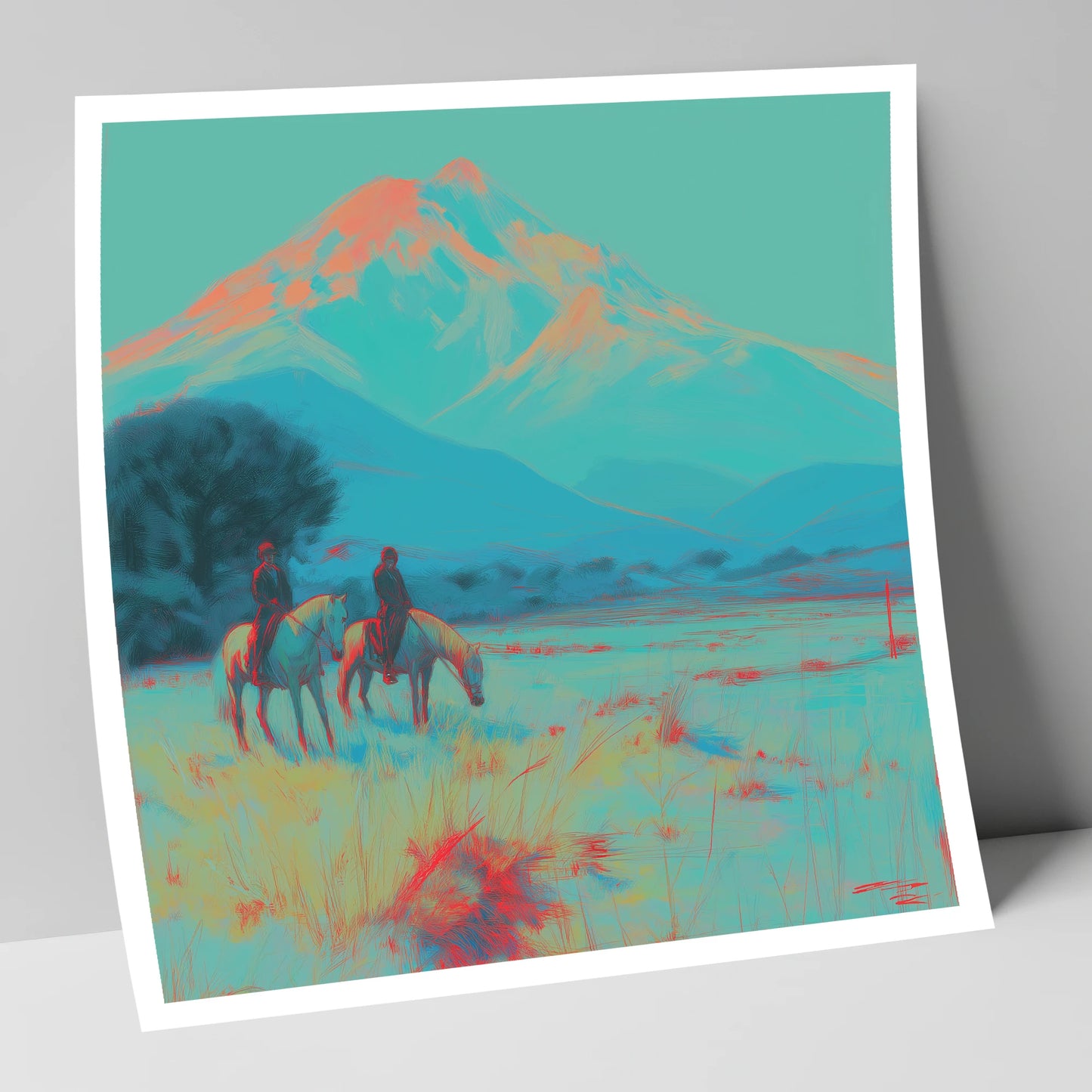Electric Mountain Hack horse landscape art print
