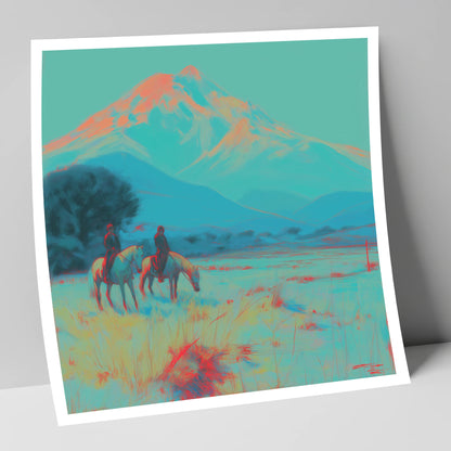 Electric Mountain Hack horse landscape art print