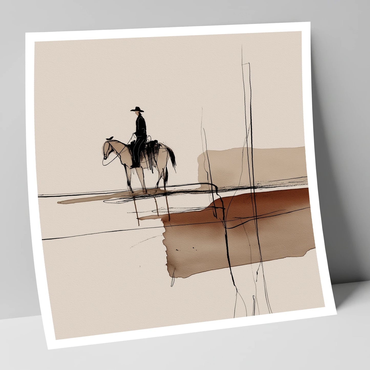Solitude in Sepia western horse art print