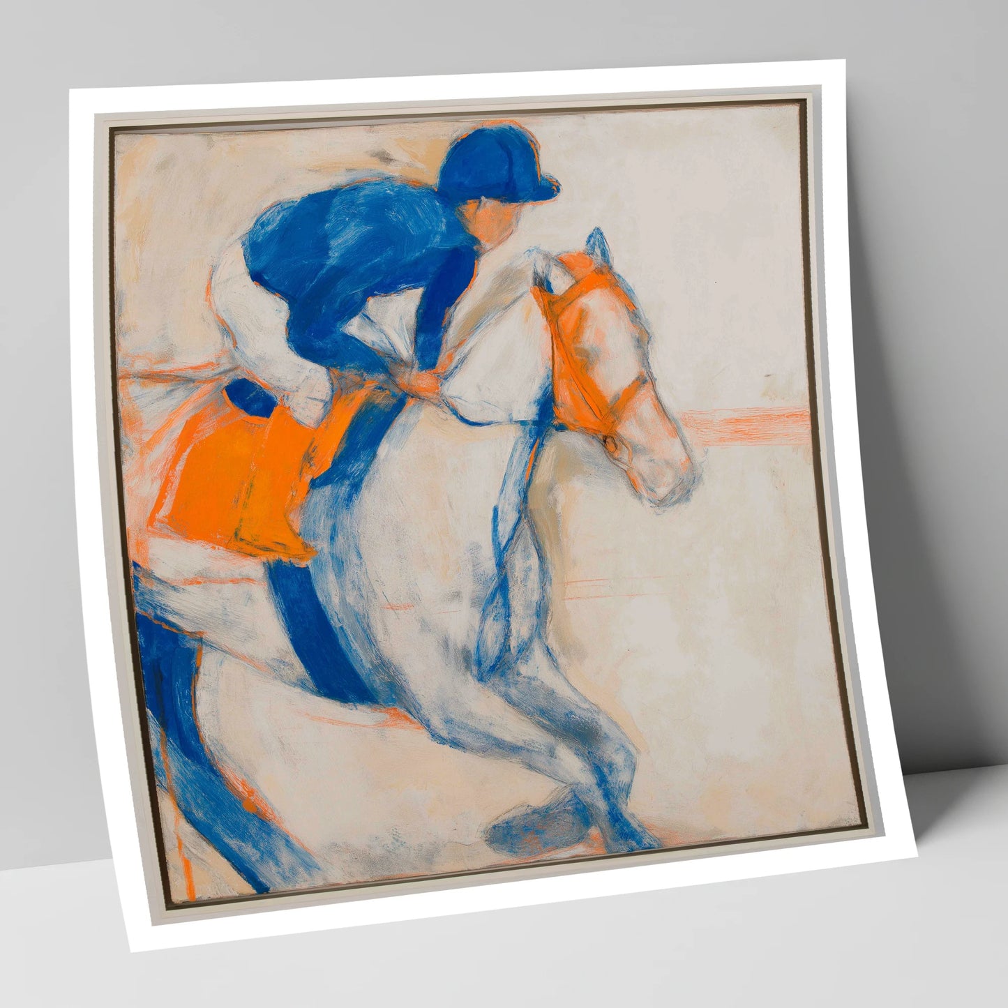 Bold Ultramarine Gallop racing horse art print
