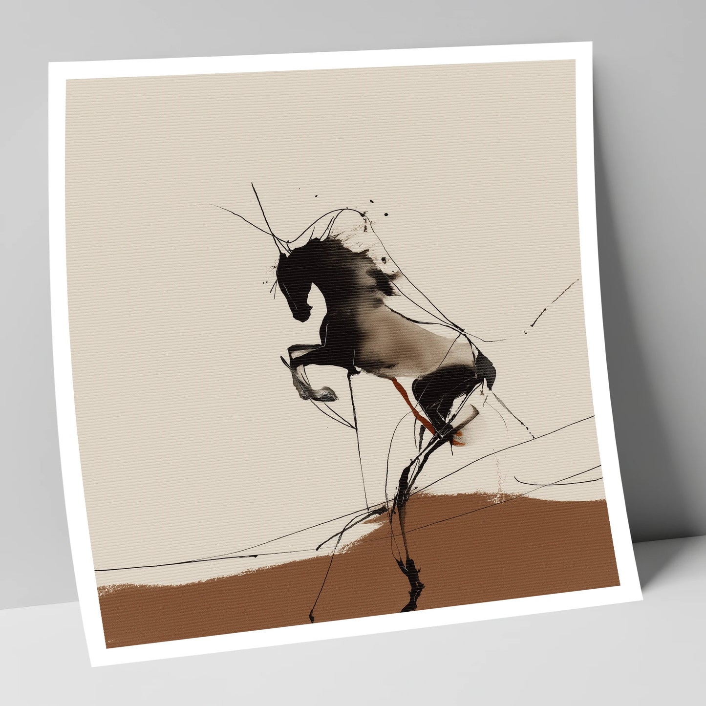 Dynamic Rearing Form wild horses art print