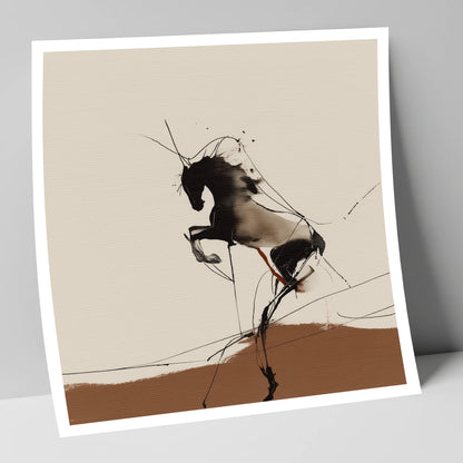 Dynamic Rearing Form wild horses art print