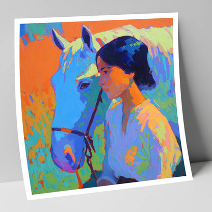 Vibrant Connection horse & rider art print