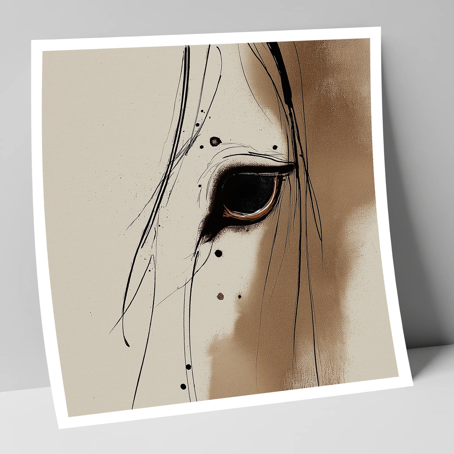 Raw Equine Gaze horse portrait art print