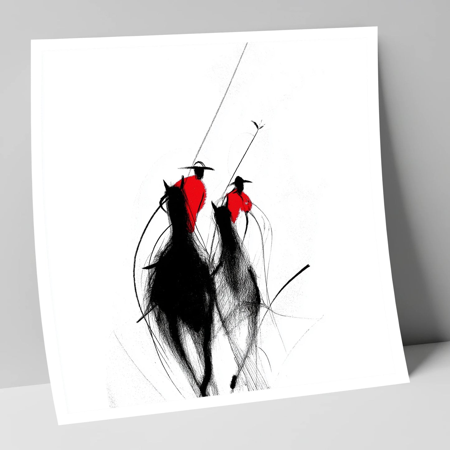 The Crimson Chukka polo horse art print