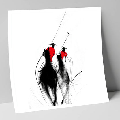 The Crimson Chukka polo horse art print