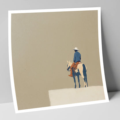 Western Rider on Paint Horse western horse art print