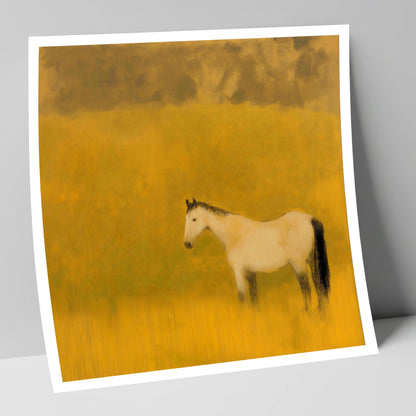 Golden Silence horse landscape art print