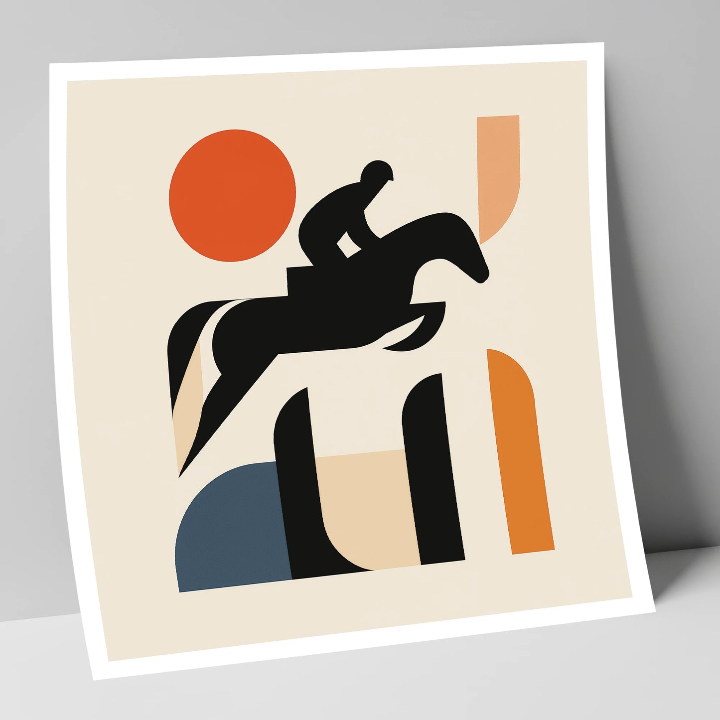 Geometric Showjumping Silhouette show jumping horse art print