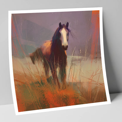 Autumn Sienna Portrait wild horses art print