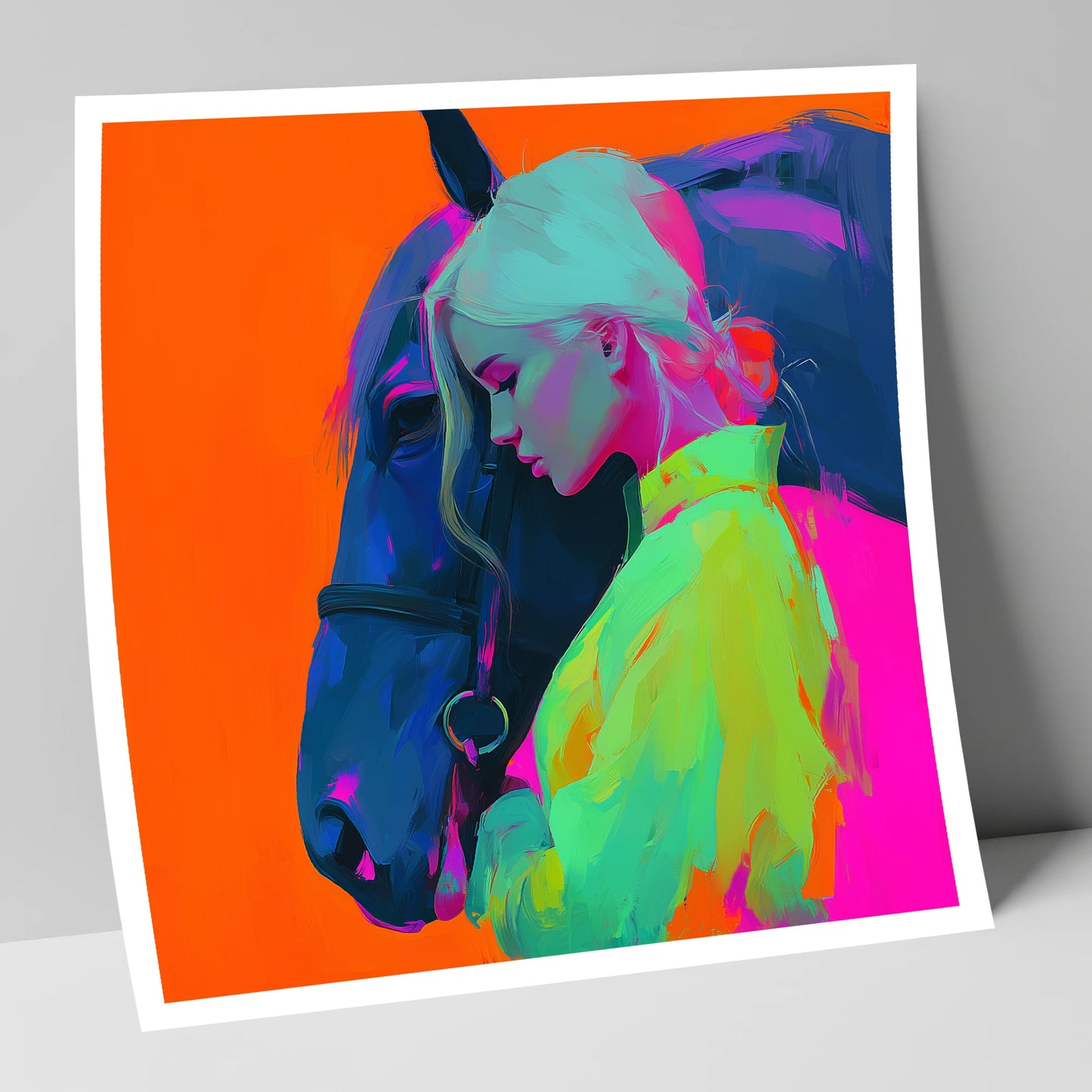 Technicolour Trust horse & rider art print