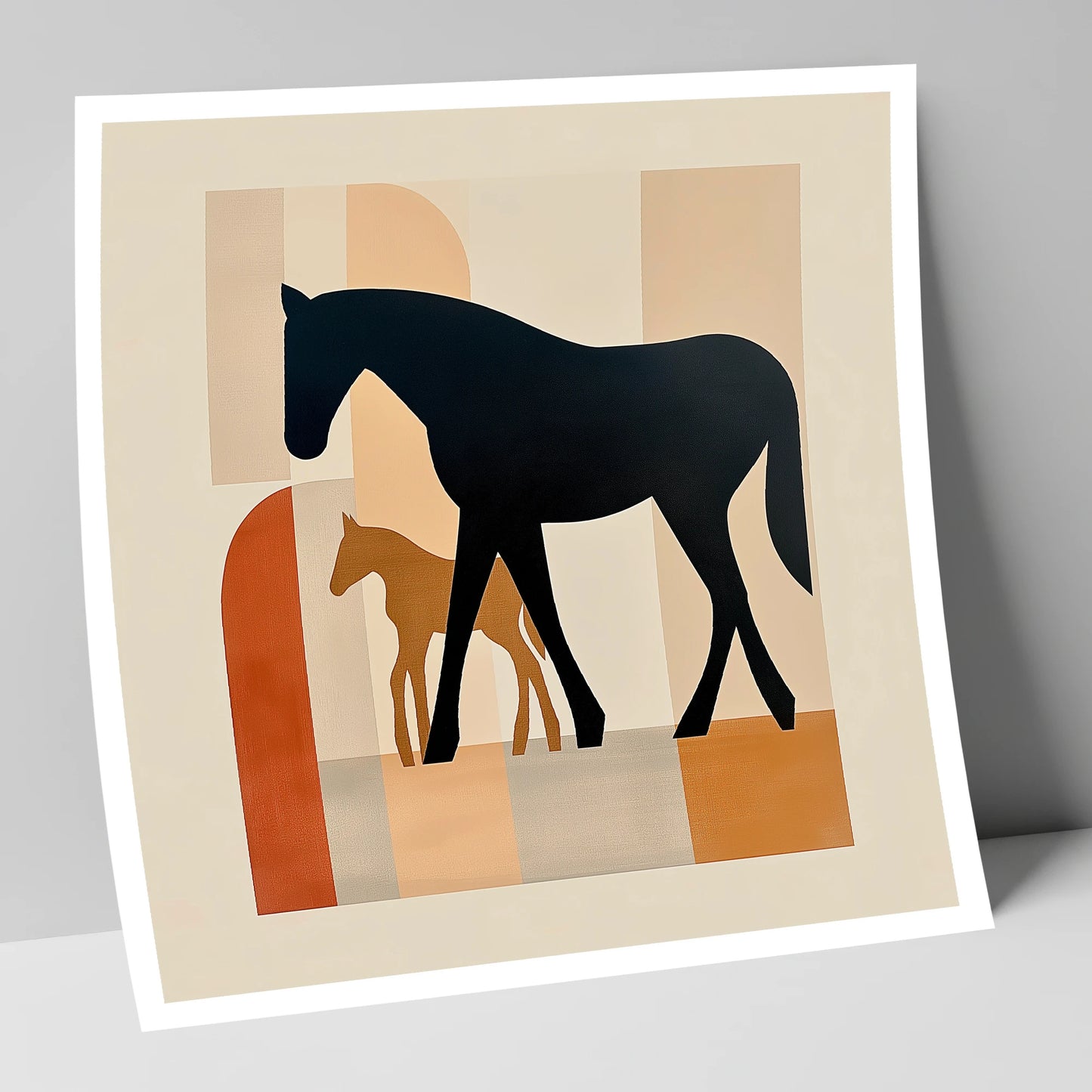 Mid-Century Maternal Bond mare & foal art print